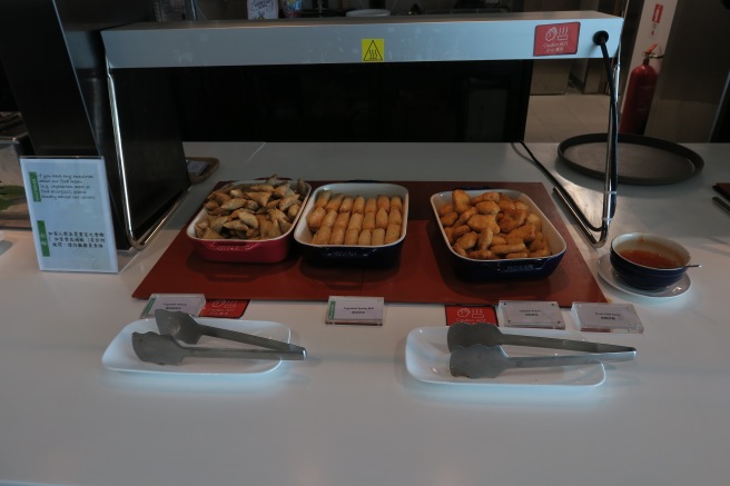 a trays of food on a table