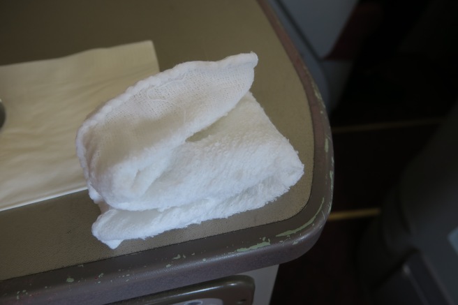 a white towel on a table