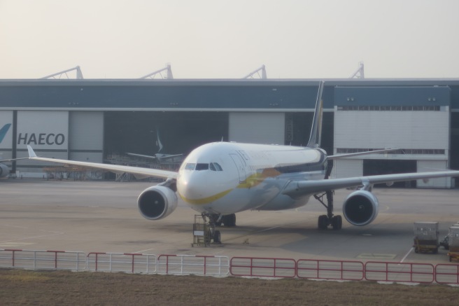 an airplane parked at an airport