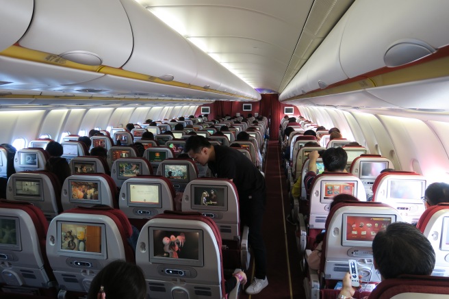 a group of people on an airplane