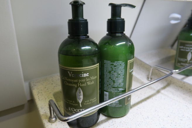 a bottle of soap on a counter