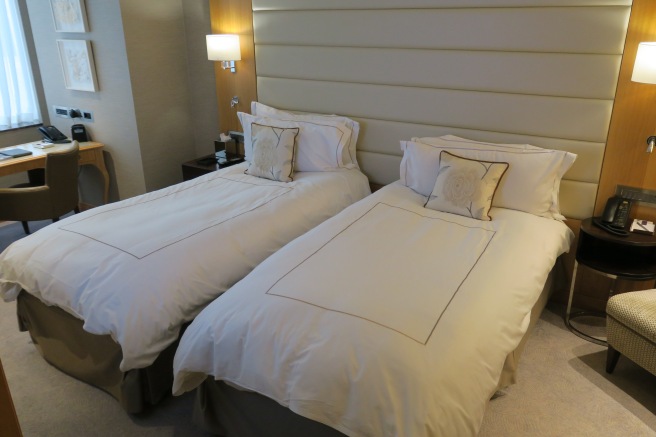 two beds in a hotel room