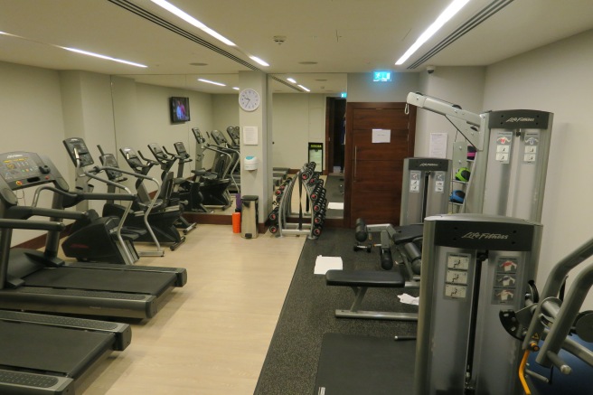 a room with exercise equipment