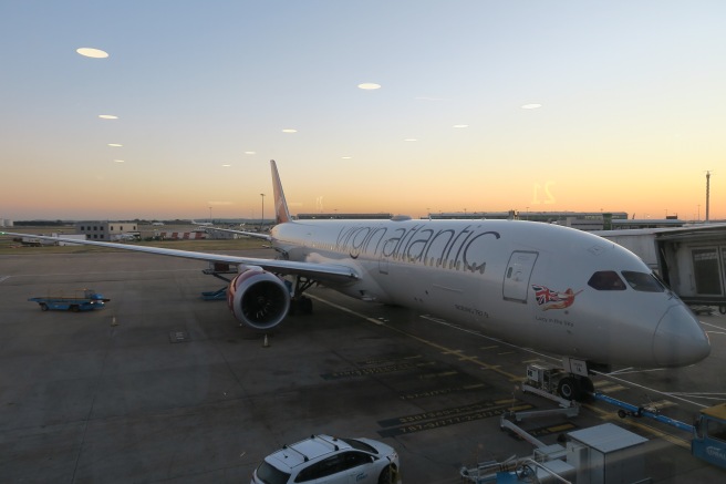 a large airplane parked at an airport