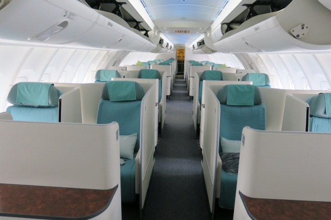 the inside of an airplane