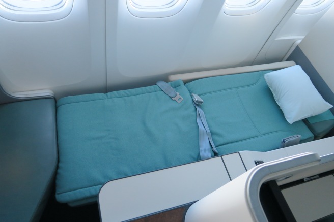 a bed in an airplane