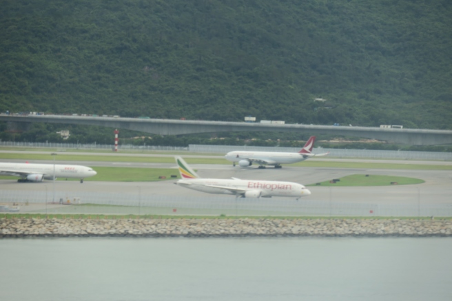 airplanes on a runway