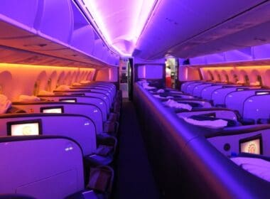 a row of seats in an airplane