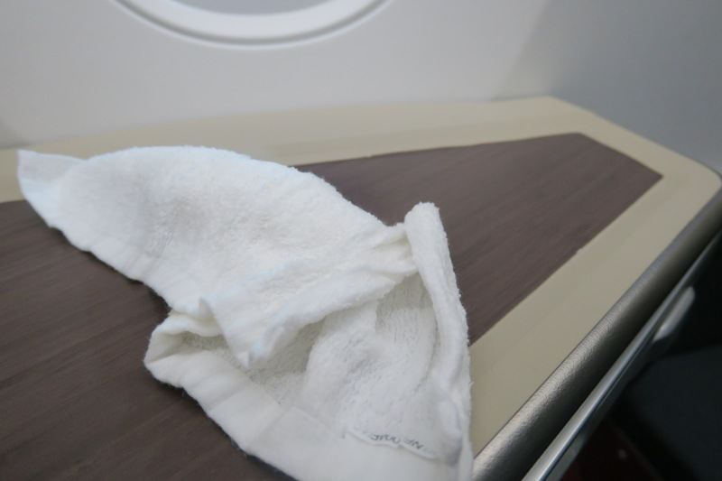 a white towel on a table