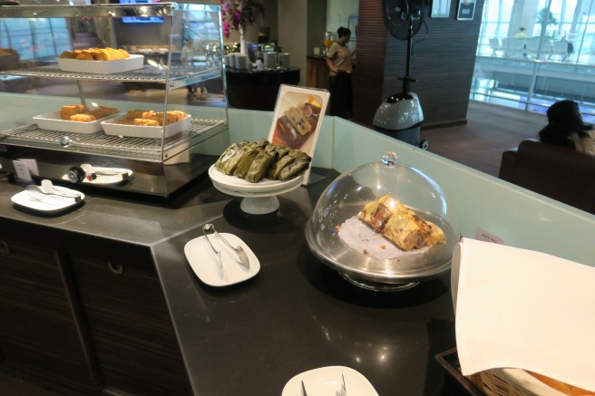 food on a counter in a restaurant