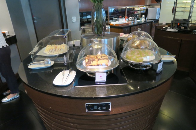 food on a counter in a restaurant