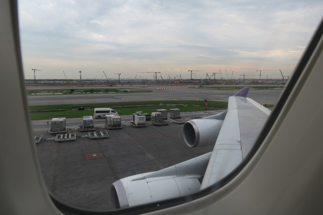 a view of an airplane from a window