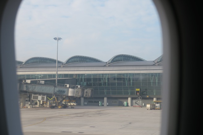 a view of a building from a window