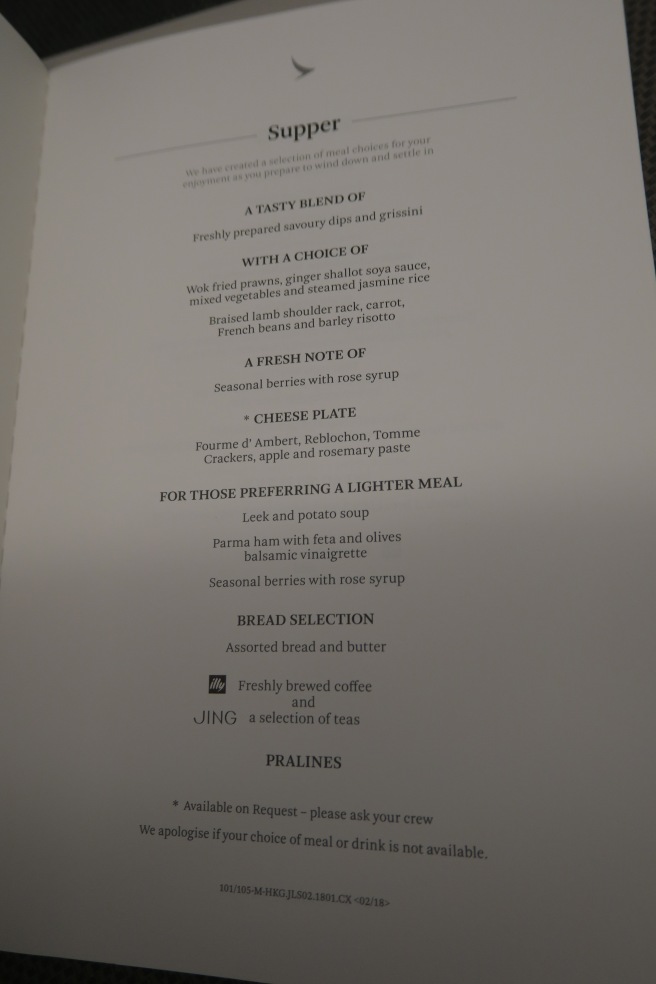 a menu of a restaurant