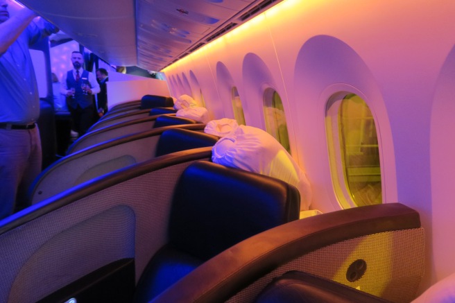 a row of seats on an airplane