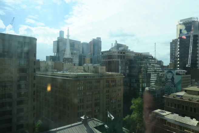 a view of a city from a window