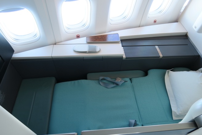 a bed in an airplane