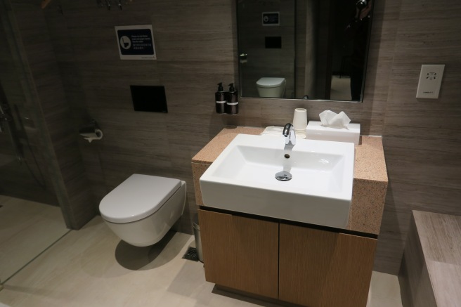 a bathroom with a sink and toilet