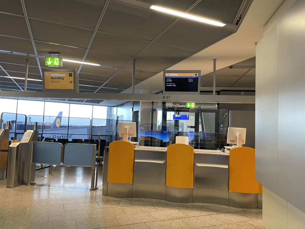 a counter in a airport