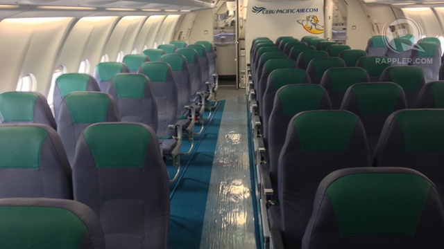 a row of seats on an airplane