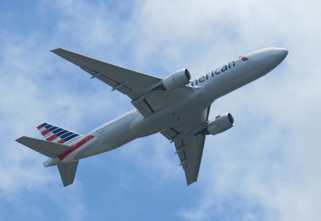 an airplane flying in the sky