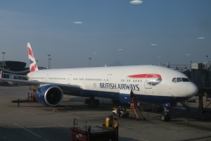 a large airplane at an airport