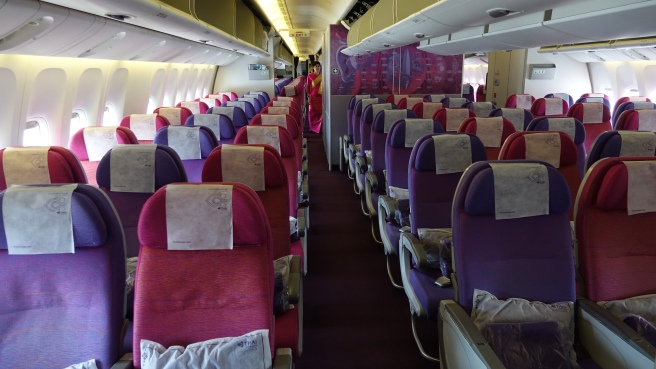 a row of seats on an airplane