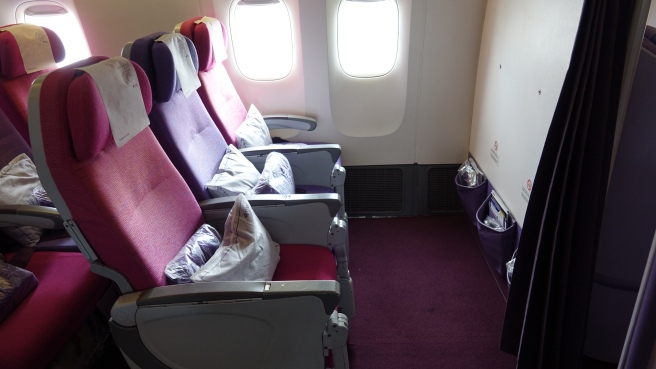 a row of seats in an airplane