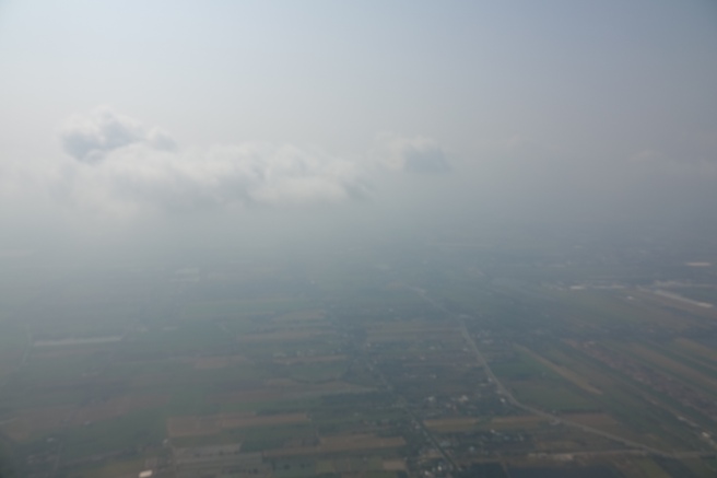 aerial view of a city from an airplane