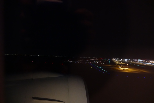 a view of a city from an airplane