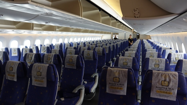 a row of seats in an airplane