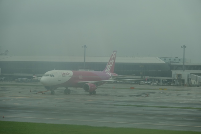 a plane on the runway