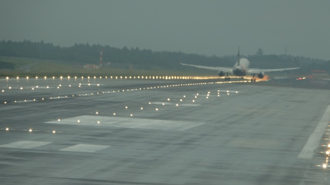 an airplane on a runway