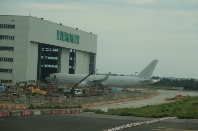 an airplane in a hangar