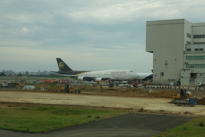 an airplane parked at an airport