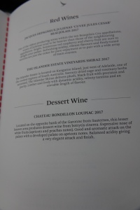 a menu of a wine list