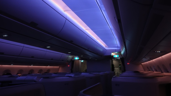 an inside of an airplane