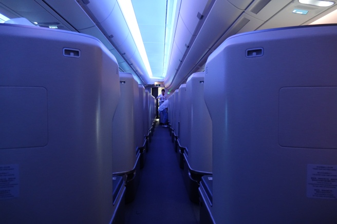 a row of seats on an airplane