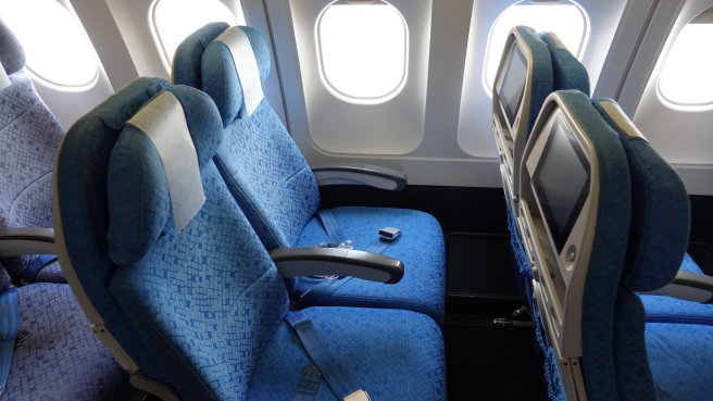 a seat in an airplane