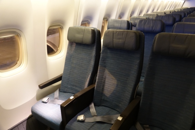 a row of seats on an airplane