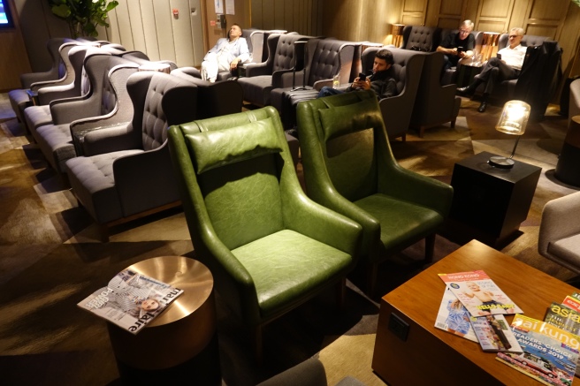 a group of people sitting in chairs