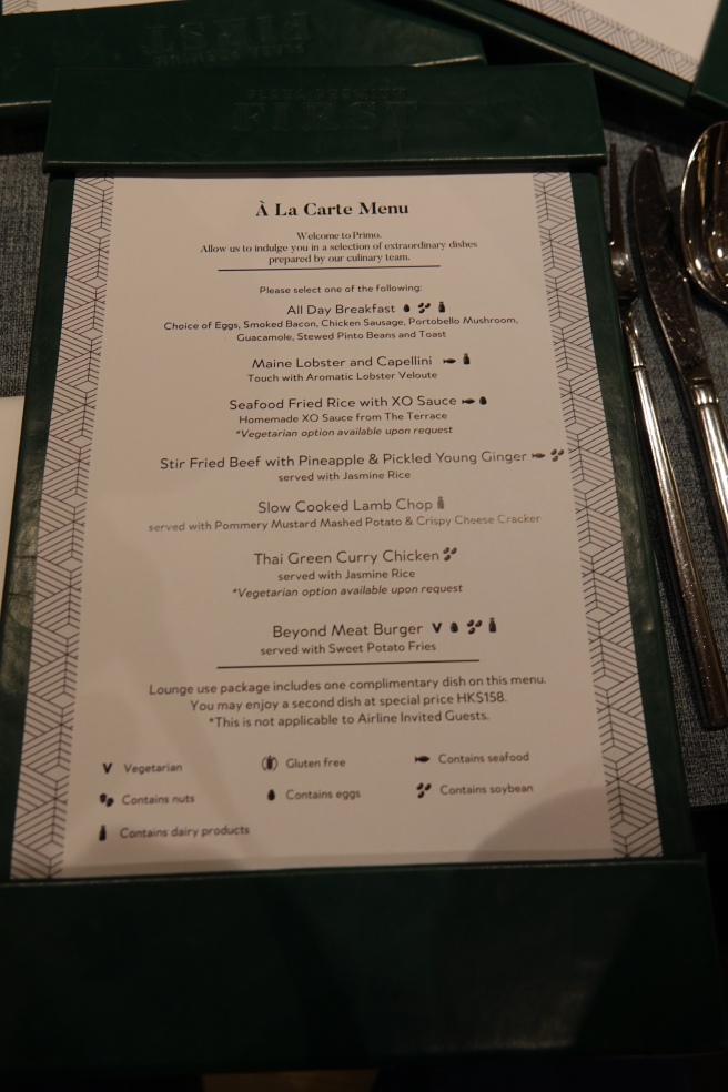 a menu on a table