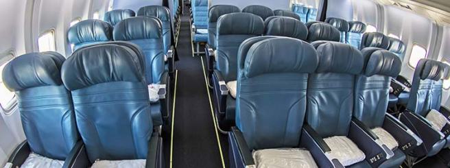 a row of seats in an airplane