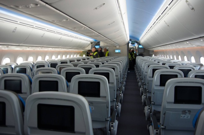 an airplane with rows of seats