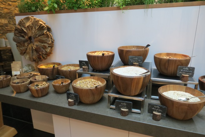 a table with bowls of food