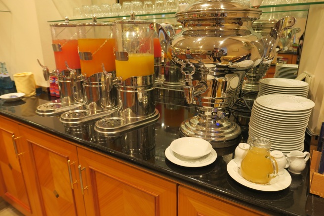 a group of drinks on a counter