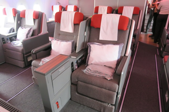 a row of seats in an airplane