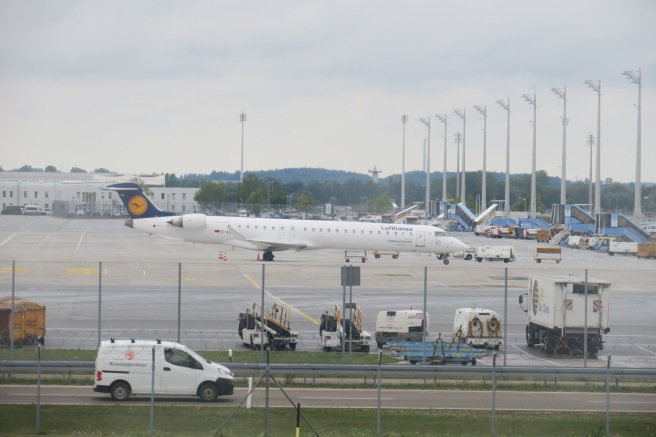 a plane on the runway