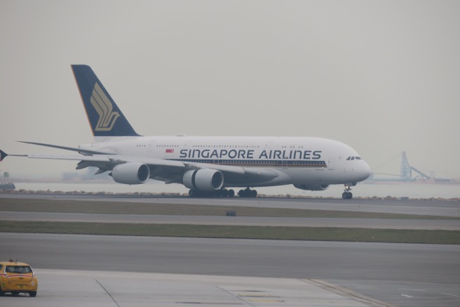 a large airplane on a runway