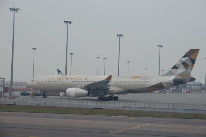 a large airplane on a runway